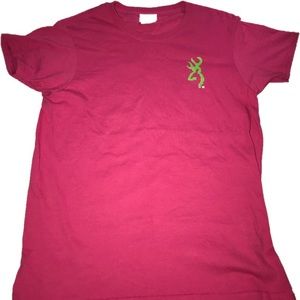 Browning Hot Pink And Lime Green Tee